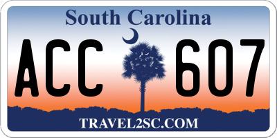 SC license plate ACC607