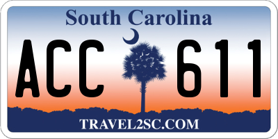 SC license plate ACC611