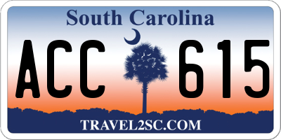 SC license plate ACC615