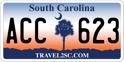 SC license plate ACC623