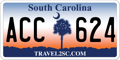 SC license plate ACC624