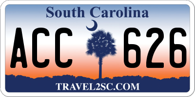 SC license plate ACC626