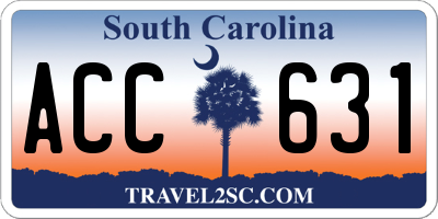 SC license plate ACC631