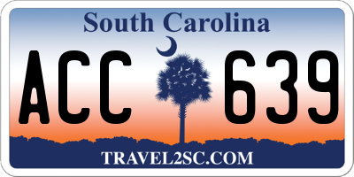 SC license plate ACC639