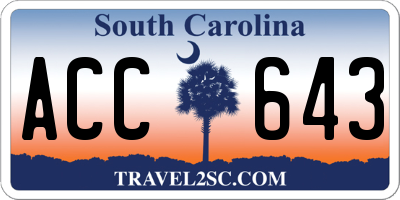 SC license plate ACC643