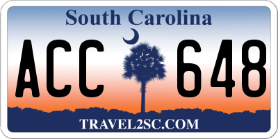 SC license plate ACC648