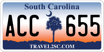 SC license plate ACC655