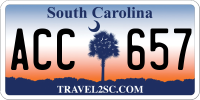 SC license plate ACC657