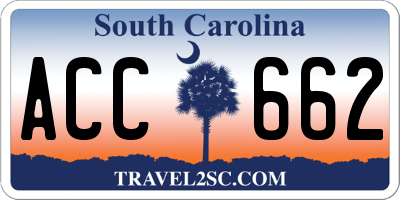 SC license plate ACC662