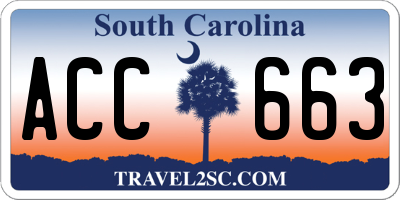 SC license plate ACC663
