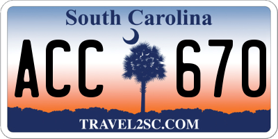 SC license plate ACC670