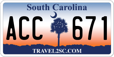 SC license plate ACC671