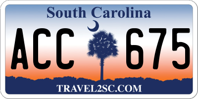 SC license plate ACC675