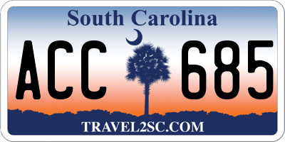 SC license plate ACC685