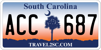 SC license plate ACC687