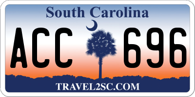 SC license plate ACC696