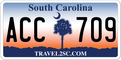 SC license plate ACC709