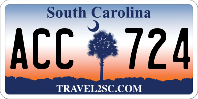 SC license plate ACC724