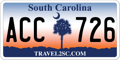 SC license plate ACC726