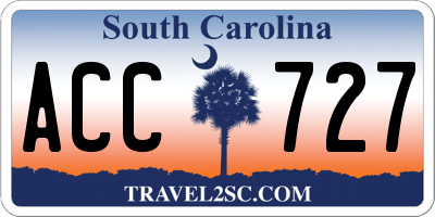 SC license plate ACC727