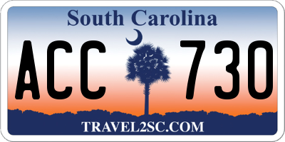 SC license plate ACC730