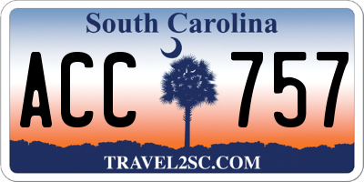 SC license plate ACC757