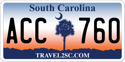 SC license plate ACC760