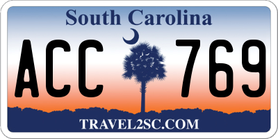 SC license plate ACC769