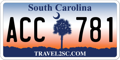SC license plate ACC781
