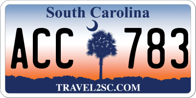 SC license plate ACC783