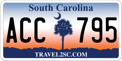 SC license plate ACC795