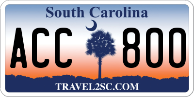 SC license plate ACC800