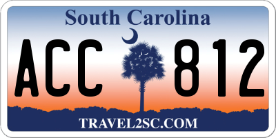 SC license plate ACC812