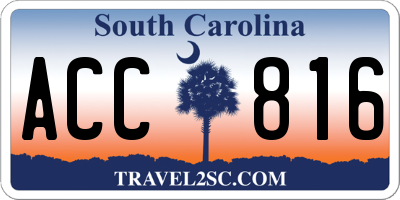 SC license plate ACC816