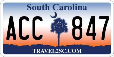 SC license plate ACC847