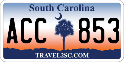 SC license plate ACC853