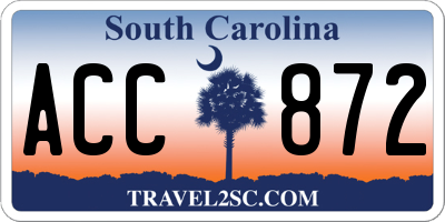 SC license plate ACC872