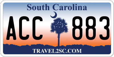 SC license plate ACC883