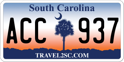 SC license plate ACC937