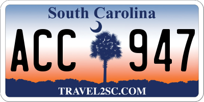 SC license plate ACC947