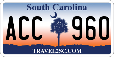 SC license plate ACC960