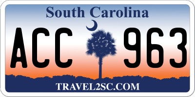 SC license plate ACC963