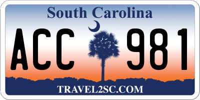 SC license plate ACC981