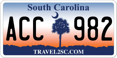 SC license plate ACC982
