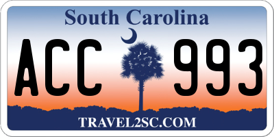 SC license plate ACC993