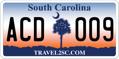 SC license plate ACD009