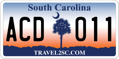 SC license plate ACD011