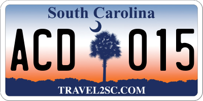 SC license plate ACD015