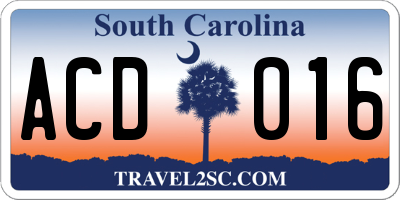 SC license plate ACD016