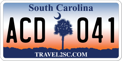 SC license plate ACD041